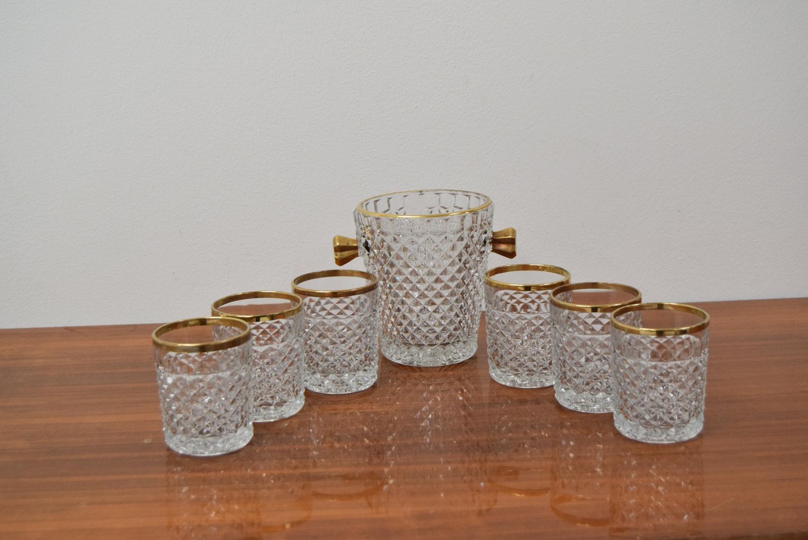 Set glaswerk/barware, mid-century, van Bohemia Crystal, ca. jaren 1960. photo furniture