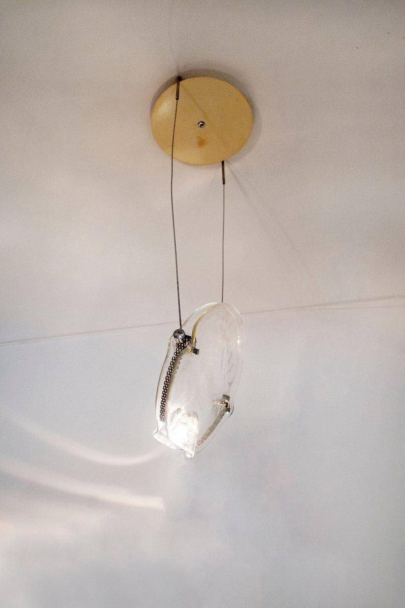 Postmodern Glass Ceiling Lamp From Saporiti Italia, 1980s photo furniture