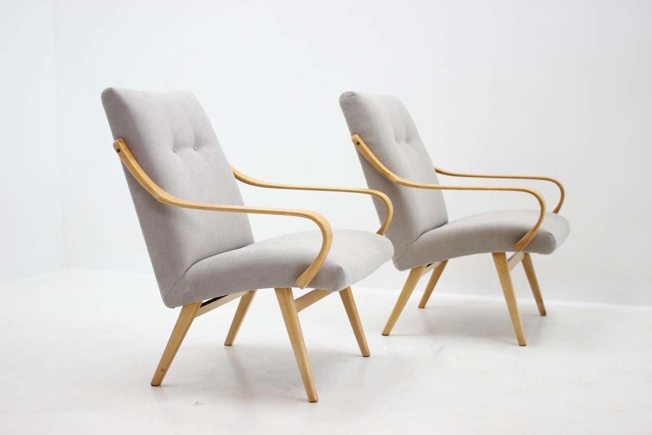 1960s Pair Of Ton Armchairs By Jaroslav Smidek, Czechoslovakia photo for sale