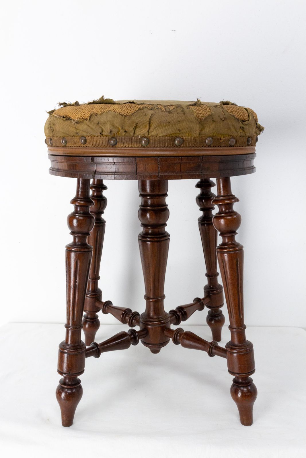 Tabouret de piano Napoléon III en noyer, vers 1880 photo 585.65
