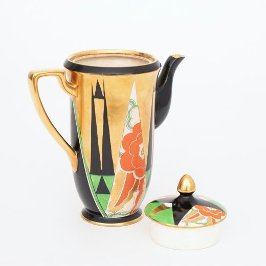 Art Deco 'Orient' Coffee Pot By Crown Devon photo vinterior
