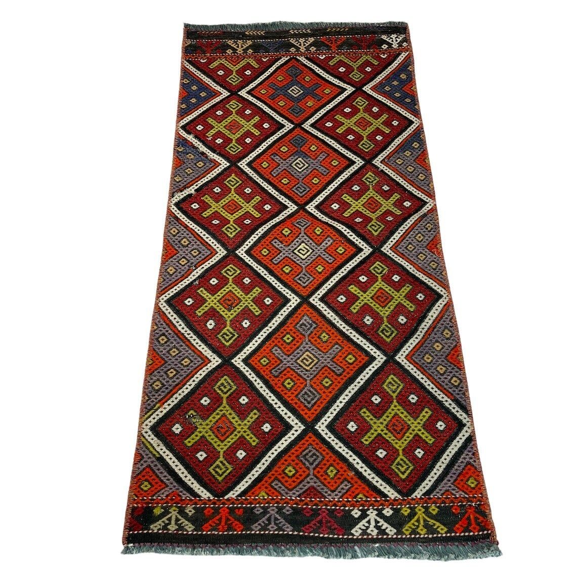 Traditional Turkish Mini Kilim Rug , Vintage Anatolian Turkish Kilim Rug photo vinterior