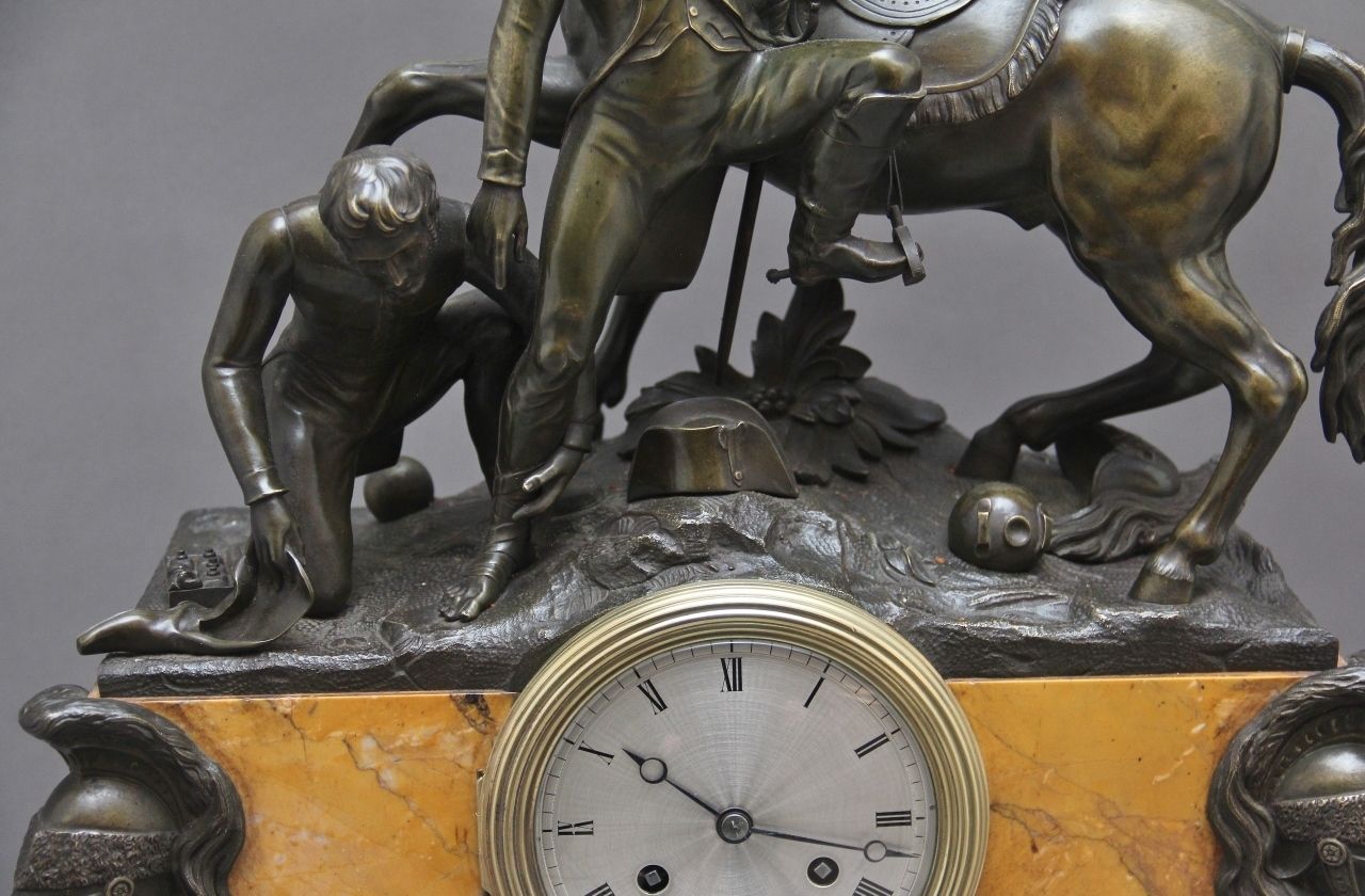 photo furniture Fabulous Quality Early 19th Century Marble And Bronze Mantle Clock