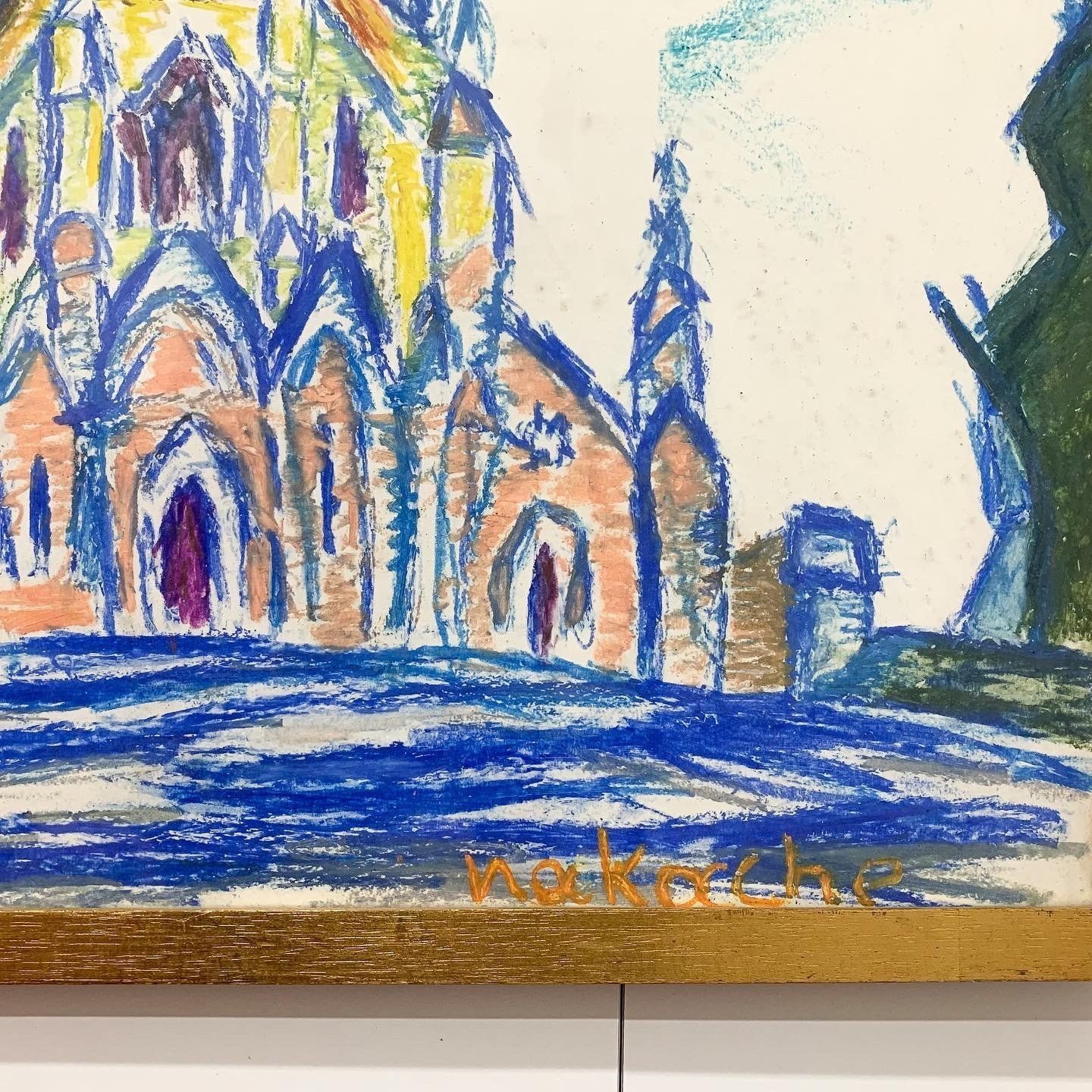 Expressionist Oil Pastel Study Of A Church By Armand Henri Nakache (1894 1976)   French, Mid C20th photo furniture