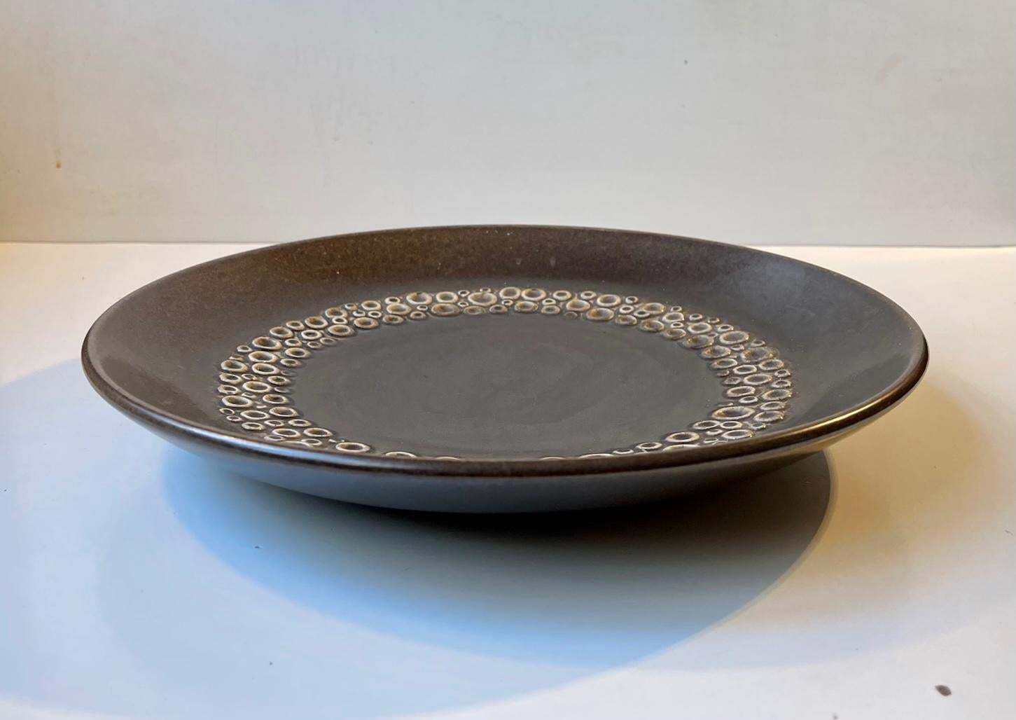 Glazed Moon Surface Centerpiece Dish By Frederik Ravnild, Danish 1960s photo Home Decor