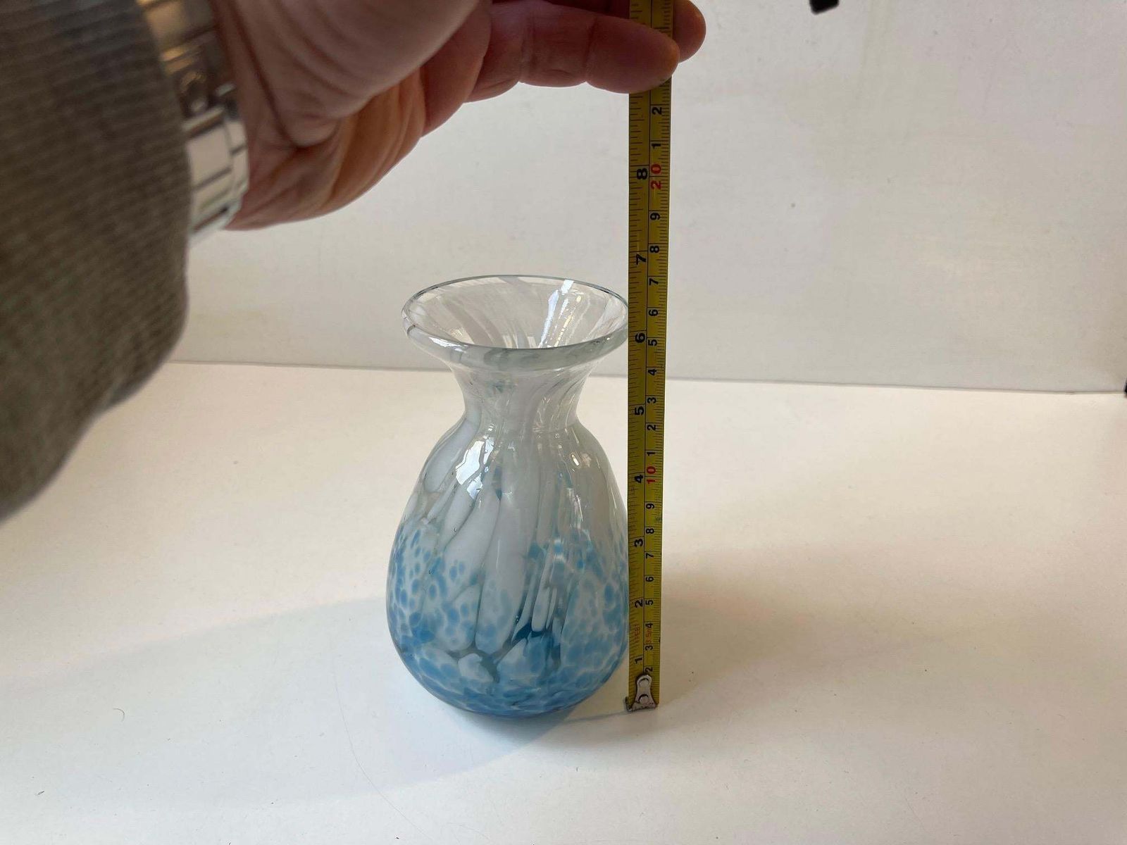 Bohemian Art Deco Vase In Blue Spatter Glass, Antonin Rükl & Sons, 1930s photo 245.0