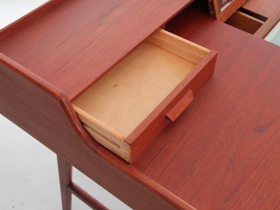 Mid Century  Modern Scandinavian Vanity Desk  In Teack By Arne Wahl Iversen photo vintage