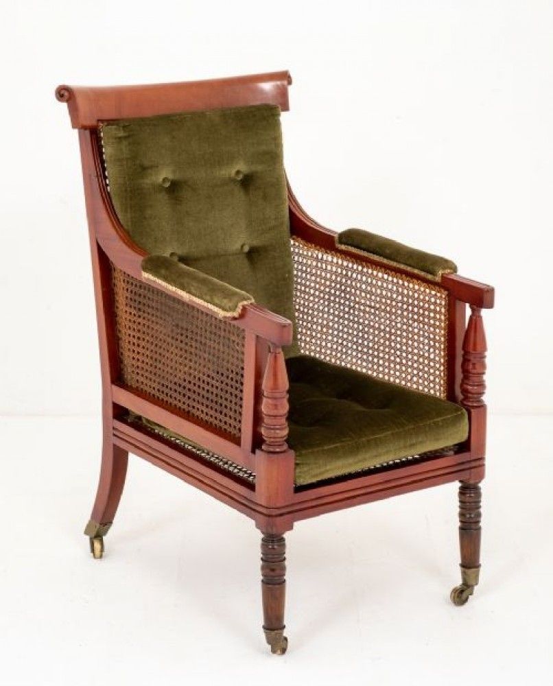 William IV Bergere Chair   Antique Mahogany 19th Century photo for sale