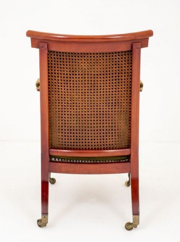 photo furniture William IV Bergere Chair   Antique Mahogany 19th Century