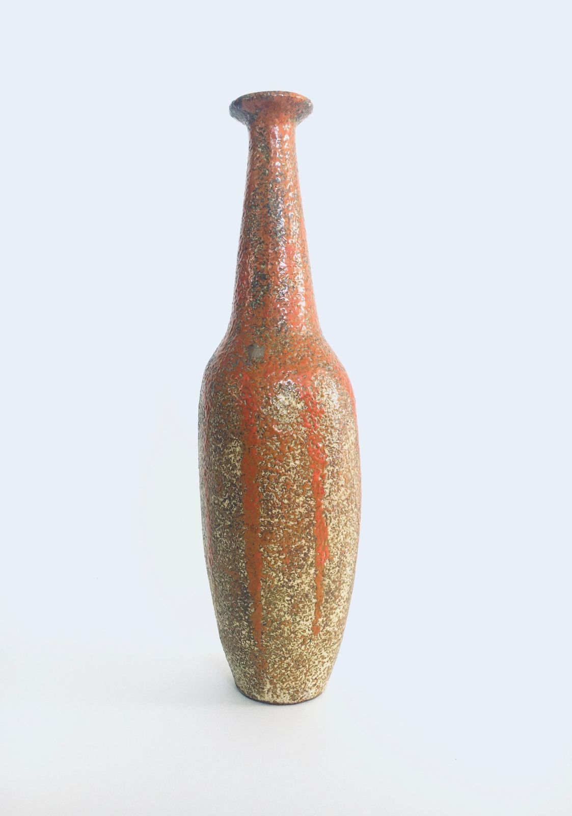 Midcentury Modern Studio Pottery Tall Thick Glazed Vase Hungary 1960's photo Home Decor