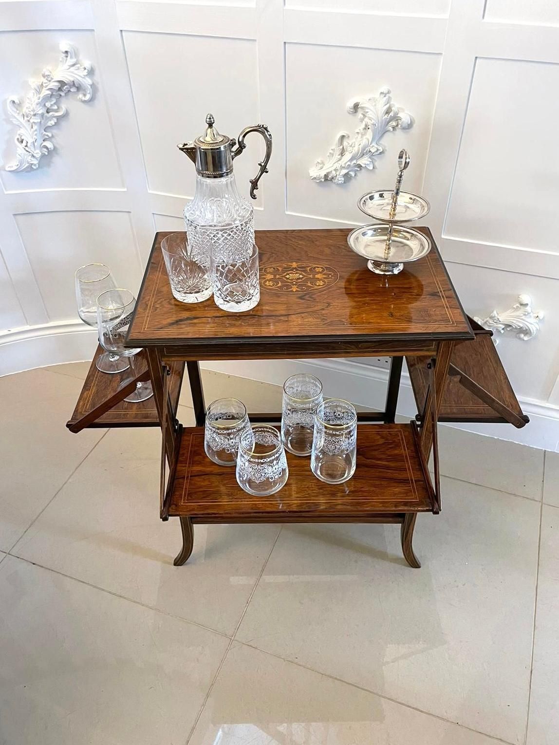 Unusual Antique Edwardian Quality Rosewood Inlaid Centre Table photo Furniture
