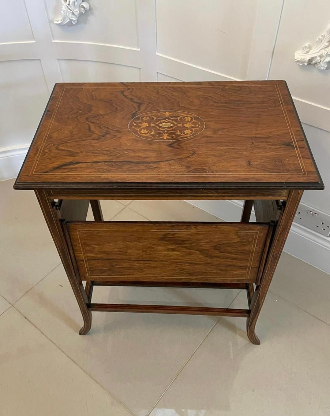 Unusual Antique Edwardian Quality Rosewood Inlaid Centre Table photo vintage