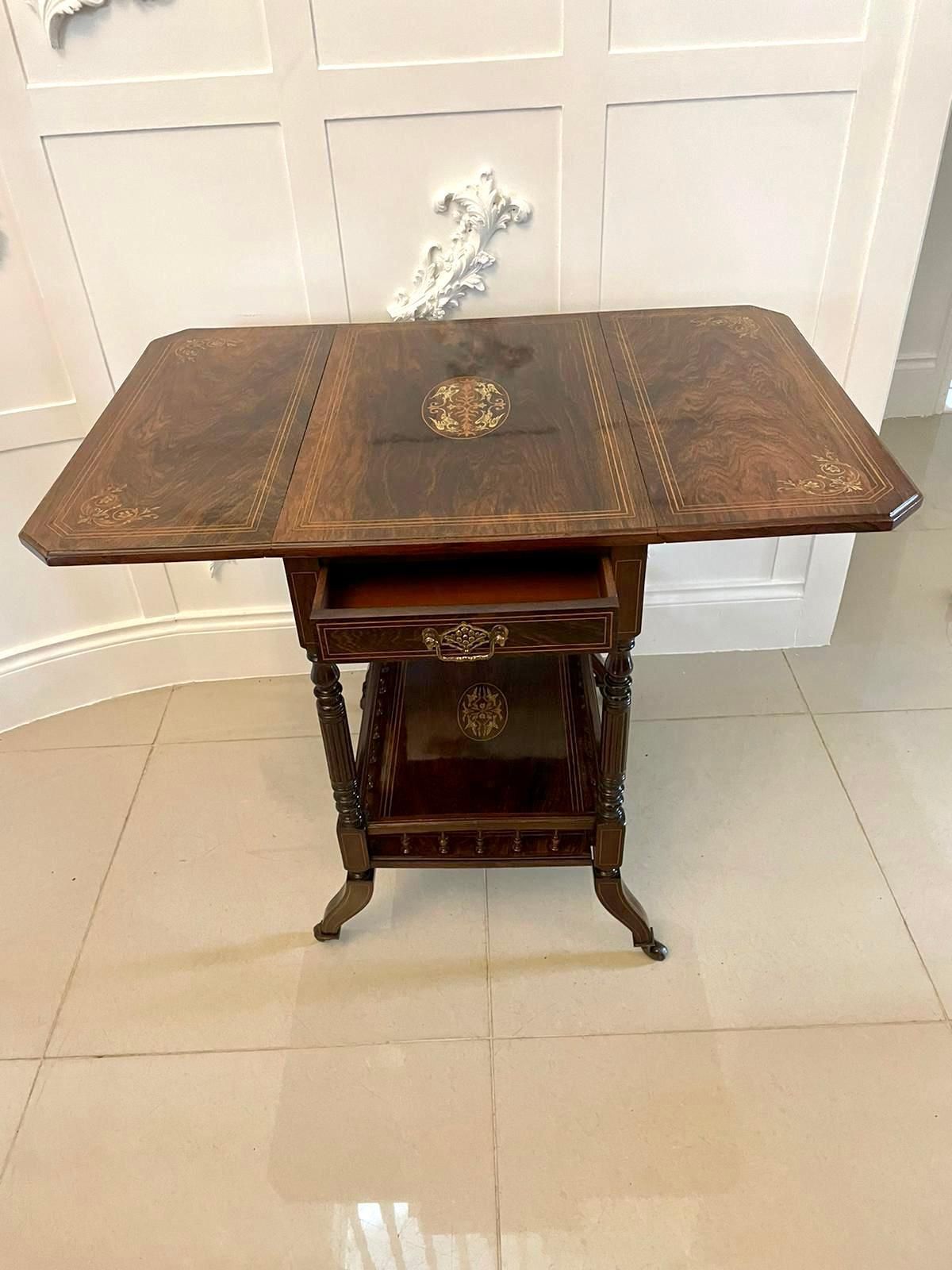 Outstanding Quality Antique Victorian Rosewood Inlaid Centre Table photo vinterior
