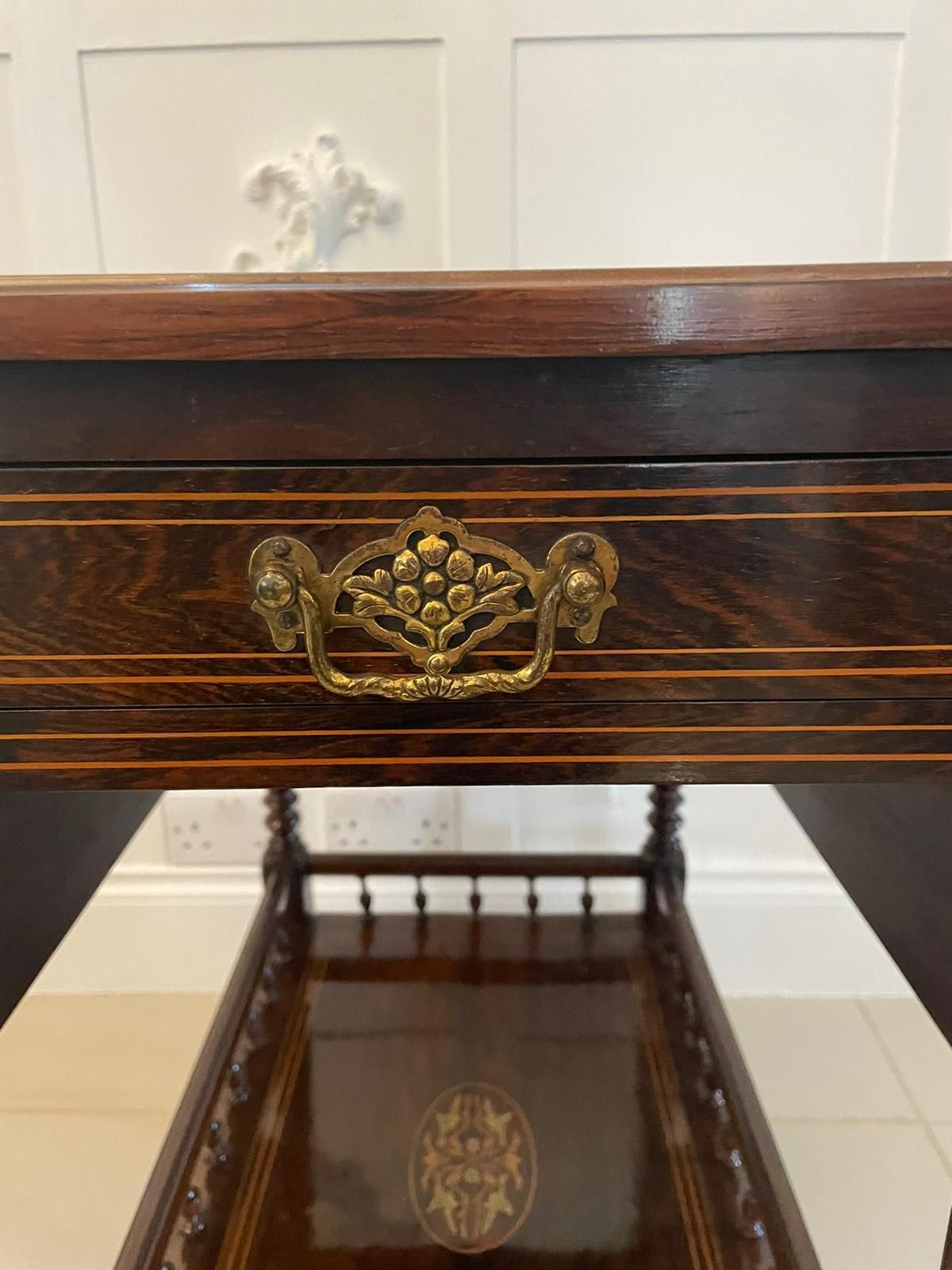 photo vintage Outstanding Quality Antique Victorian Rosewood Inlaid Centre Table