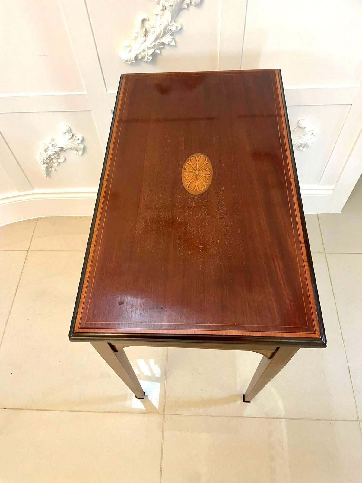 Antique Edwardian Quality Mahogany Inlaid Games Table photo vinterior