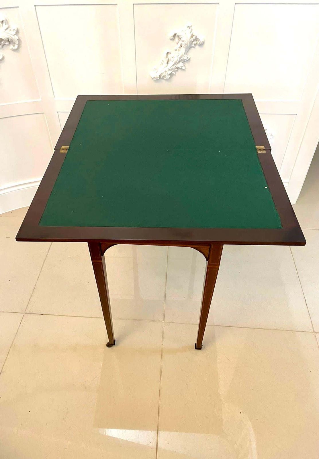 Antique Edwardian Quality Mahogany Inlaid Games Table photo buy