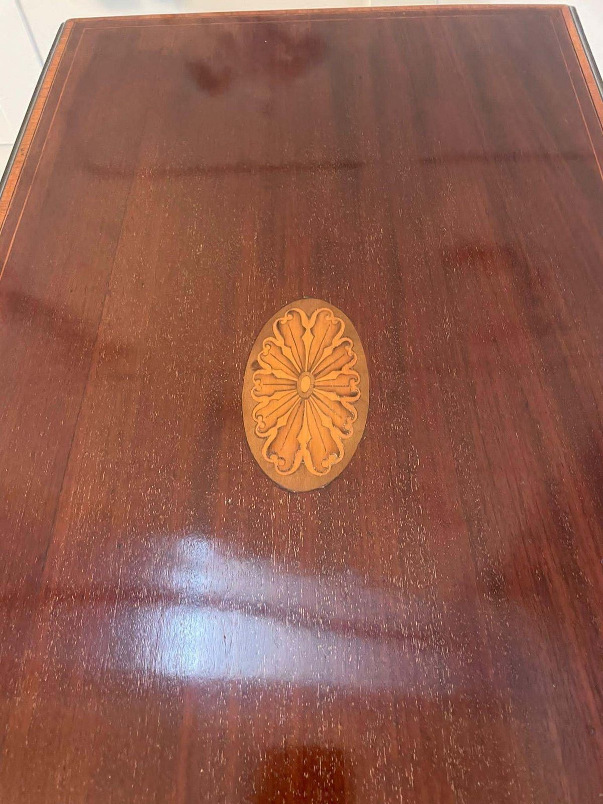 photo furniture Antique Edwardian Quality Mahogany Inlaid Games Table