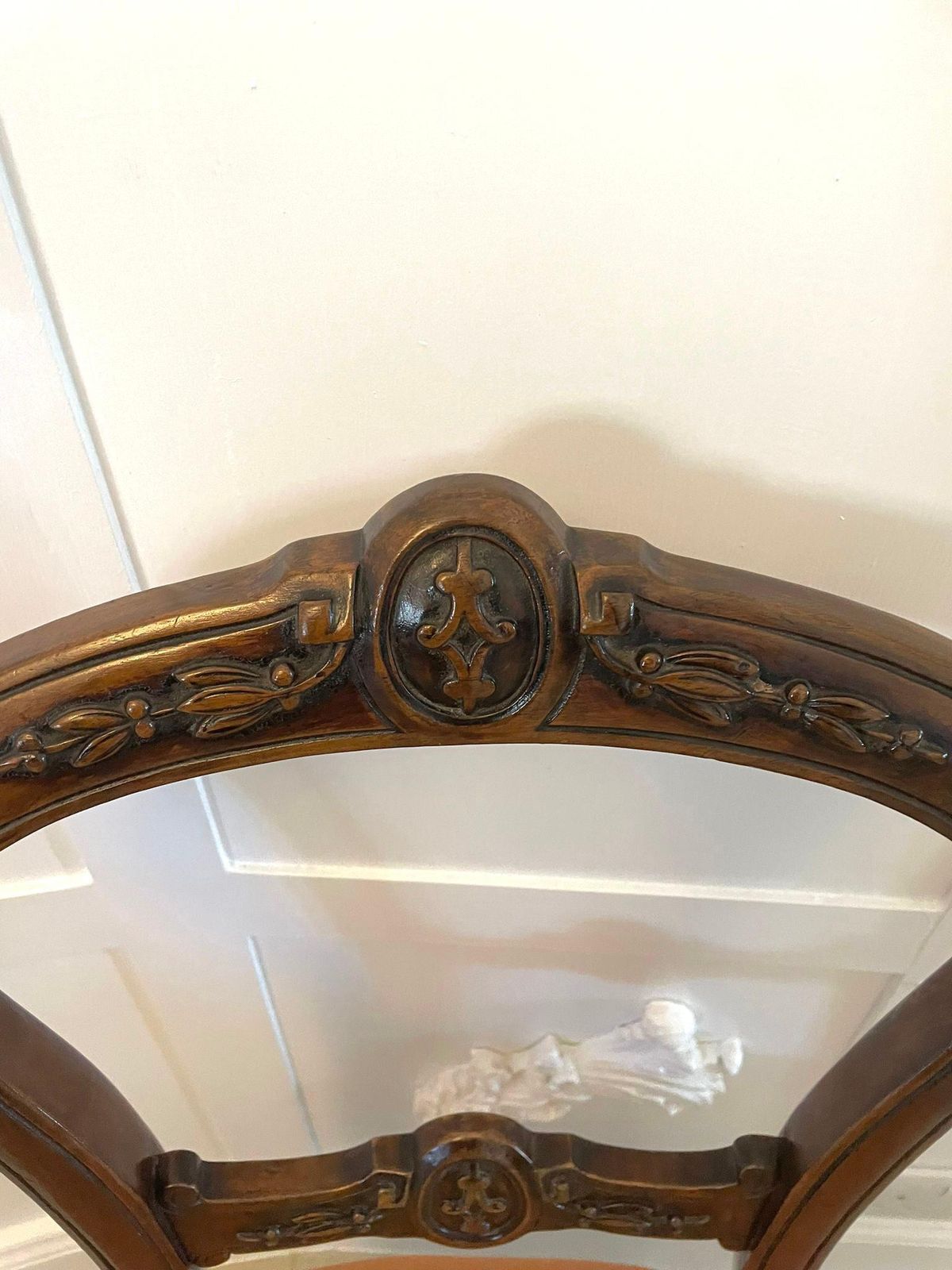Set Of Four Quality Antique Victorian Carved Walnut Dining Chairs photo vintage