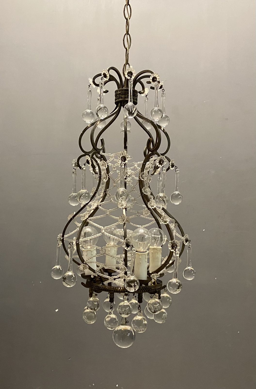 Vintage Italian Murano Glass Drop Light Pendant photo vinterior
