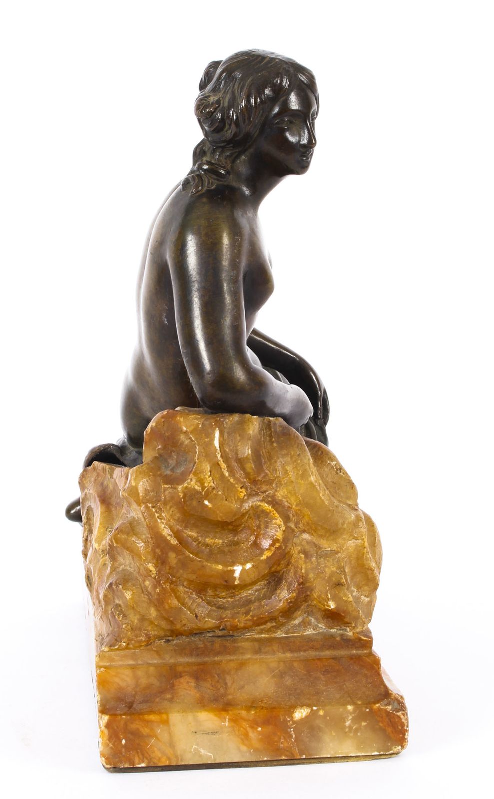 2350.0 Antique Pair Bronze Semi Nude Classical Ladies Sculptures / Bookends 19th Cent photo