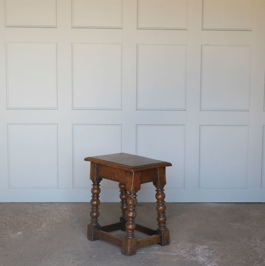 Oak Joint Stool, 1800s, Antique