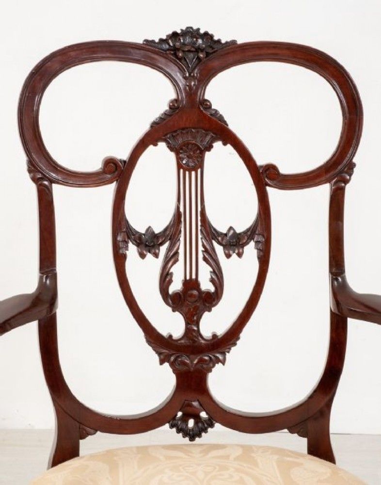 Chippendale Carver Arm Chair   Antique Mahogany 1890 photo vintage
