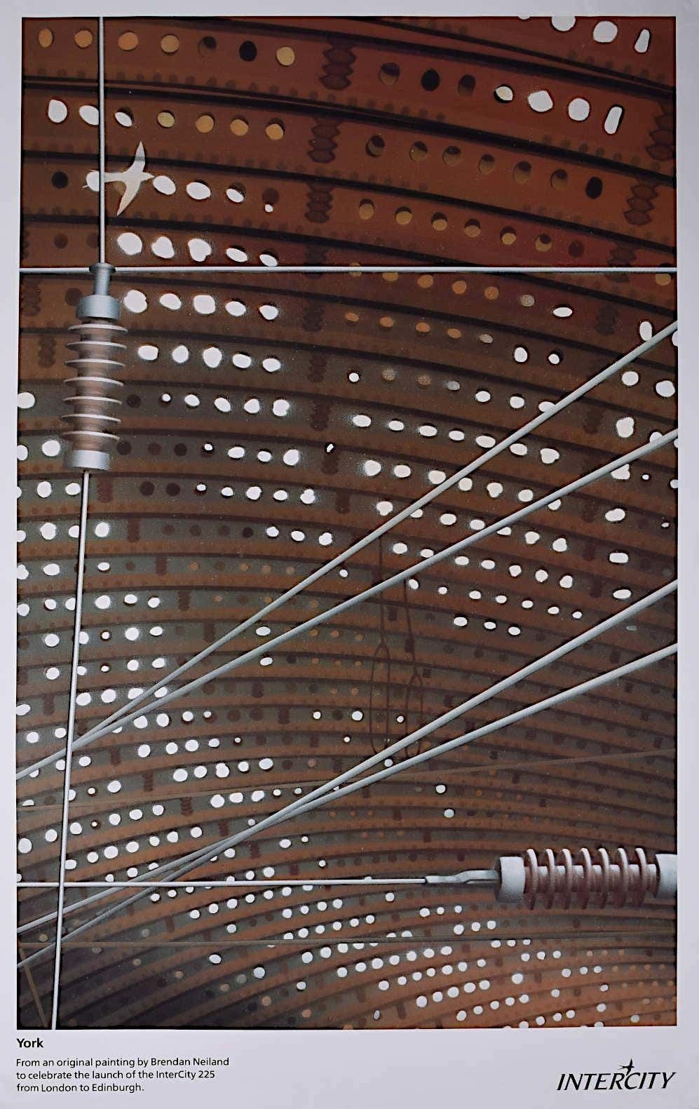 Brendon Neiland Brendon Neiland Original Vintage Poster For York Train Station British Railways 1991 photo furniture
