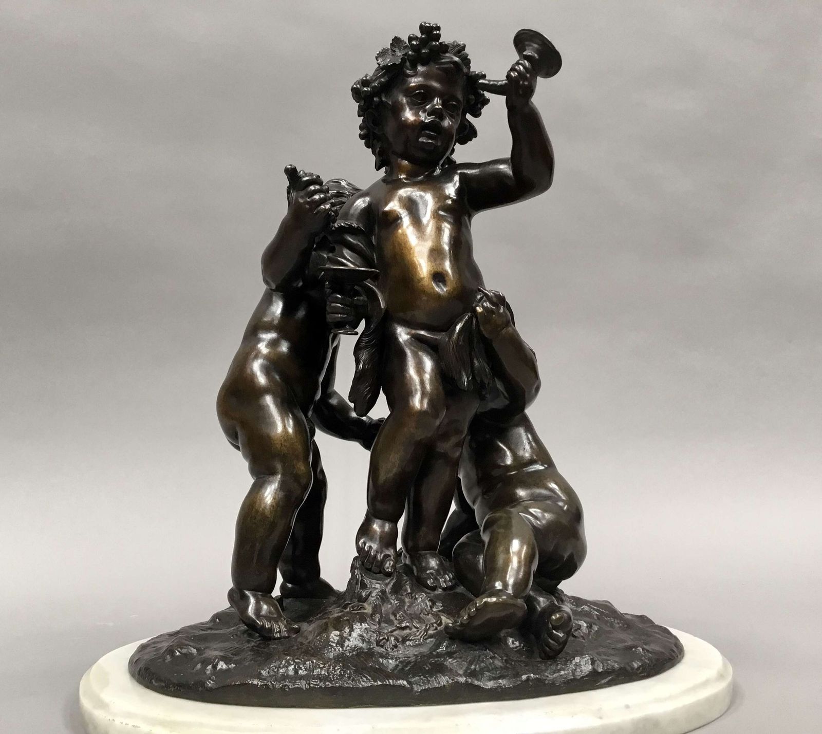 C19th Large Bronze Sculpture Of Bacchanalian Group photo vinterior