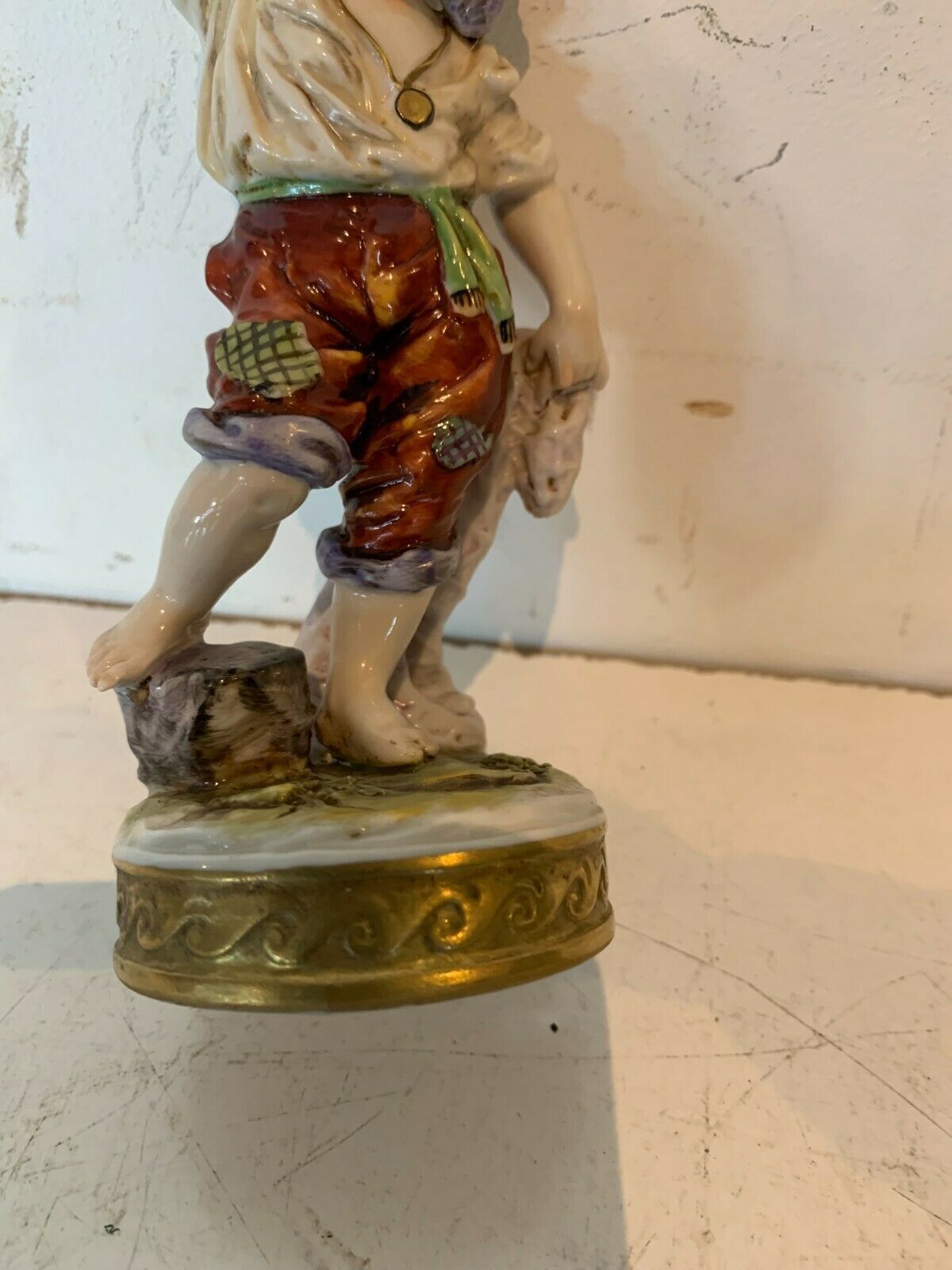 Group In Polychrome Porcelain "Return Of Fishing" XX Century photo Art