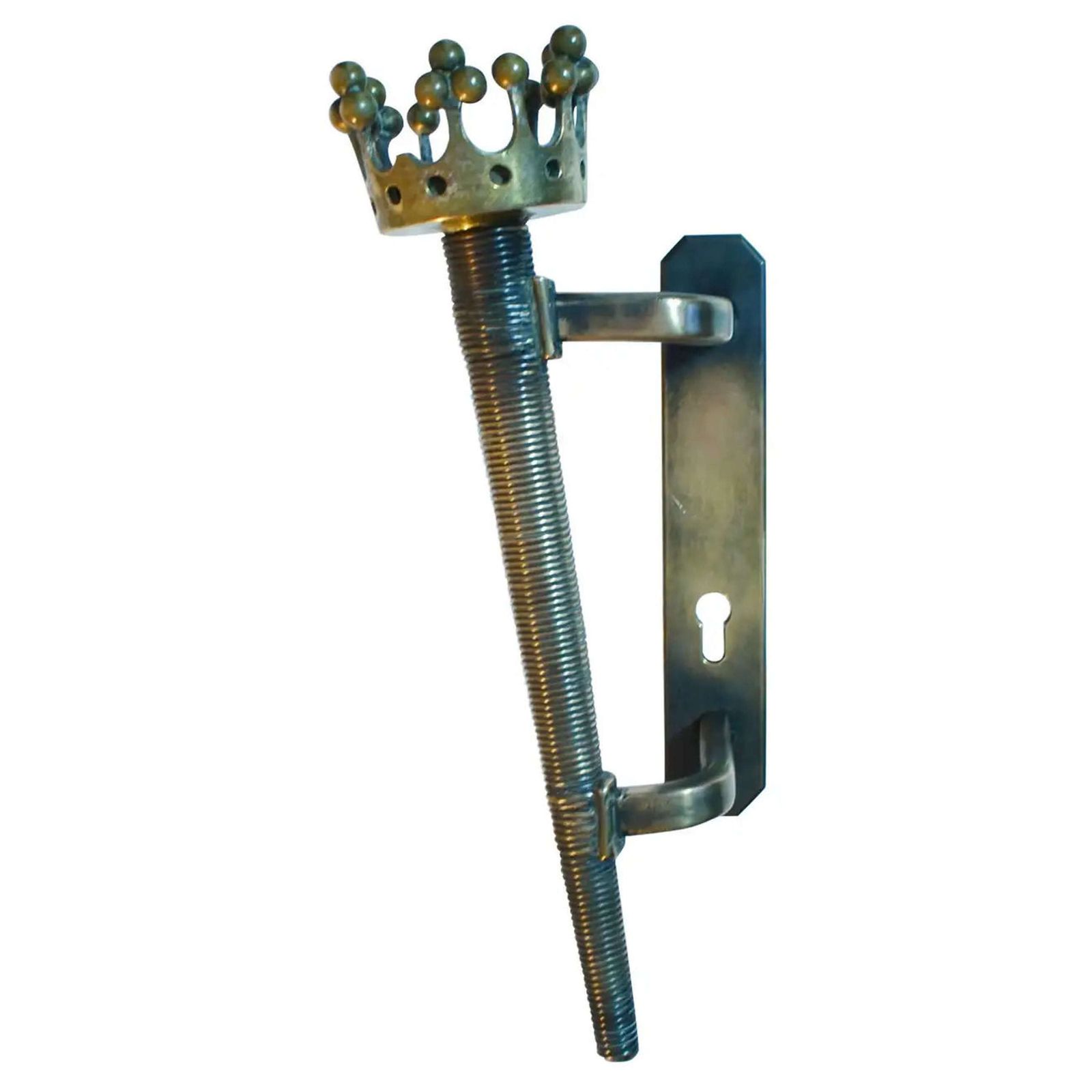 Large Push And Pull Bronze Door Handle With Regal Torch