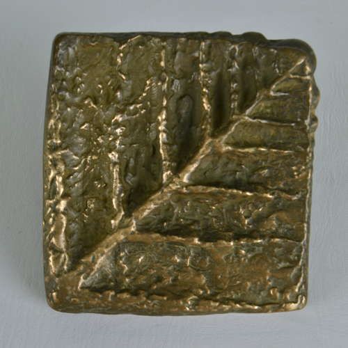 photo for sale Pair Of Square Bronze Push Pull Door Handles With Tree Relief