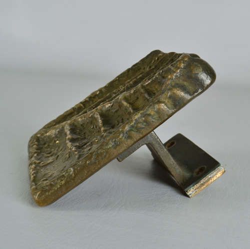 1750.0 Pair Of Square Bronze Push Pull Door Handles With Tree Relief photo