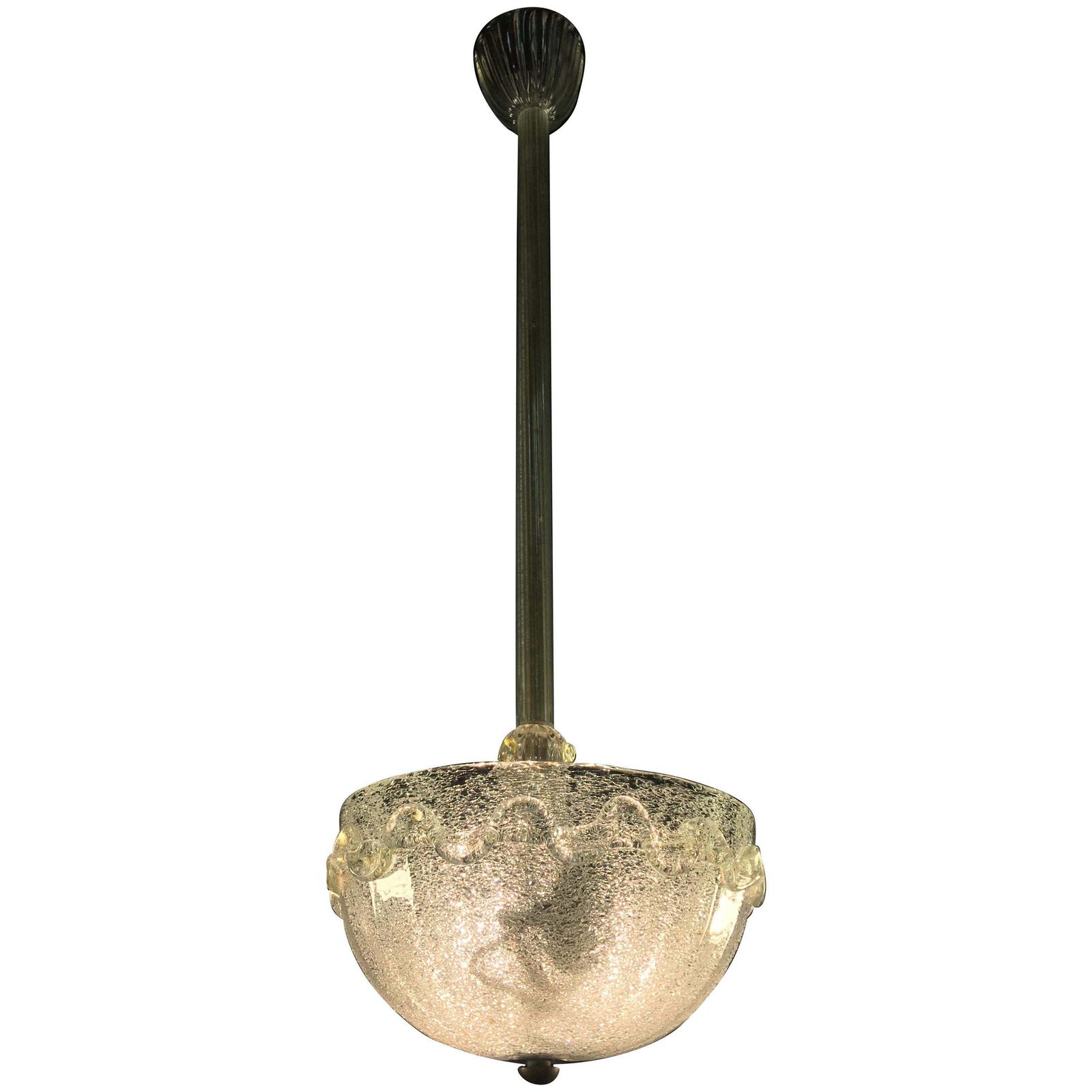 Chandeliers "The Princess", Gold Inclusion By Barovier & Toso, Murano, 1940s