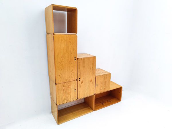 Set Of Mid Century Modular Wooden Cubes By Derk Jan De Vries photo for sale
