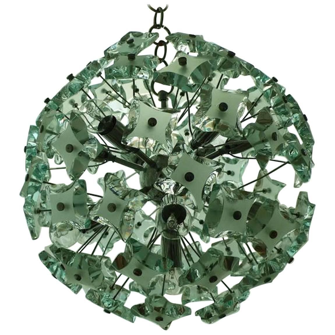 Cut Glass Sputnik In Fontana Arte Style, 1960s photo furniture