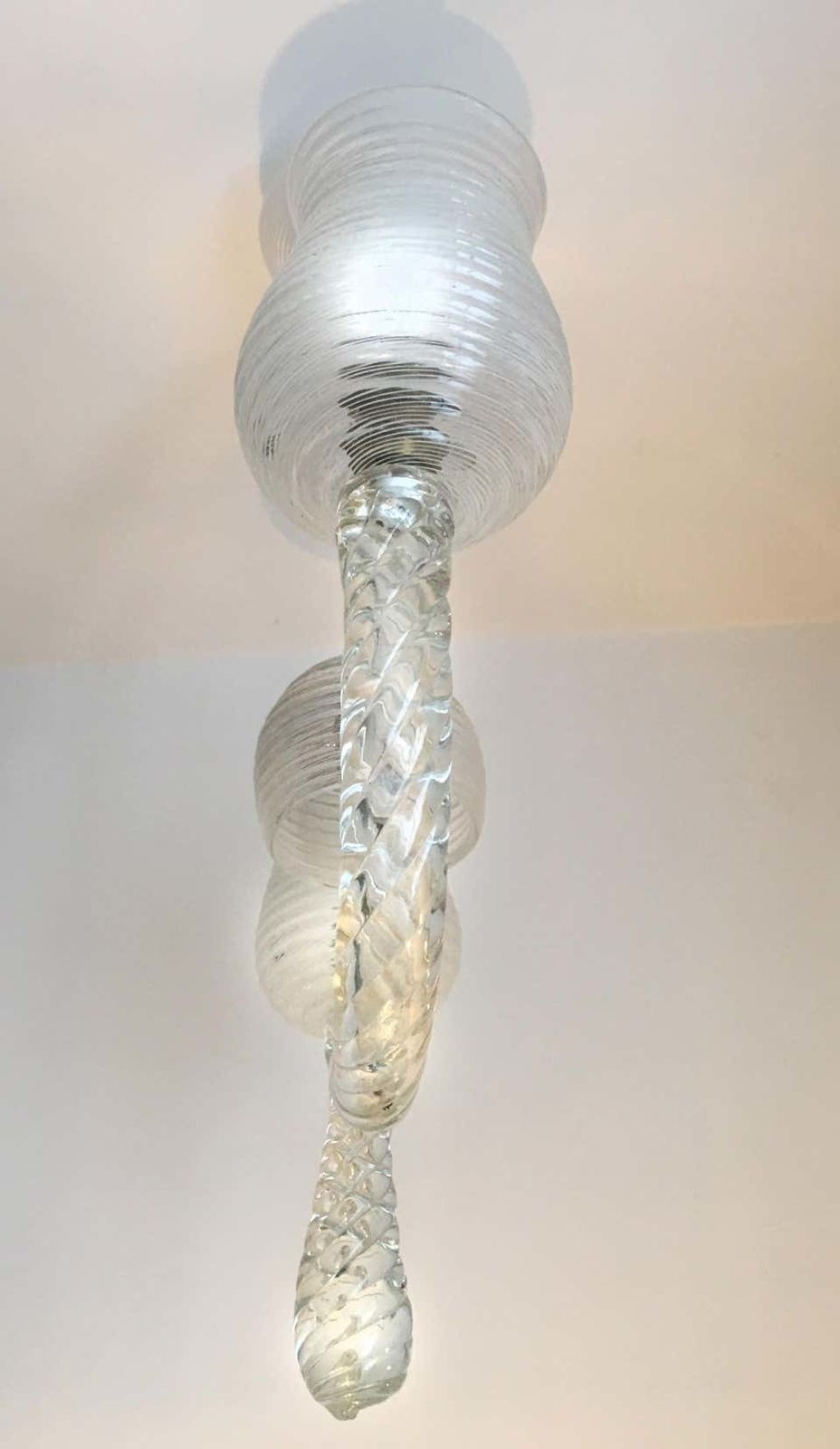 Art Deco Reticello Chandelier By Ercole Barovier, Murano, 1940s photo for sale