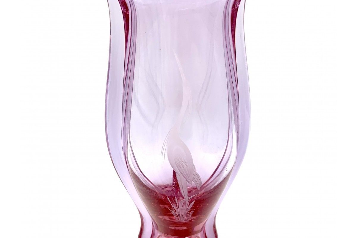 Pink Vase, M. Klinger Zelezny Brod, Czechoslovakia, 1960s photo for sale