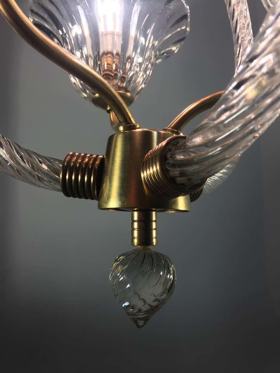 photo for sale Charming Italian Chandelier By Barovier & Toso, Murano, 1940