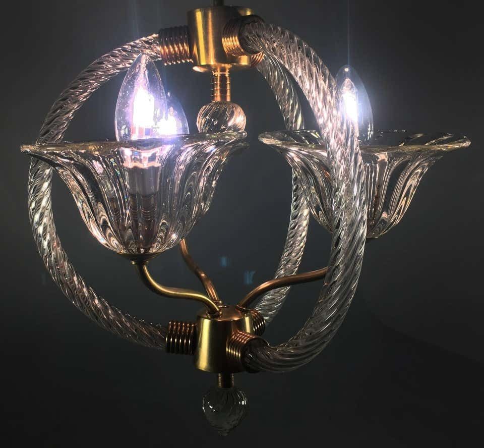 photo vinterior Charming Italian Chandelier By Barovier & Toso, Murano, 1940
