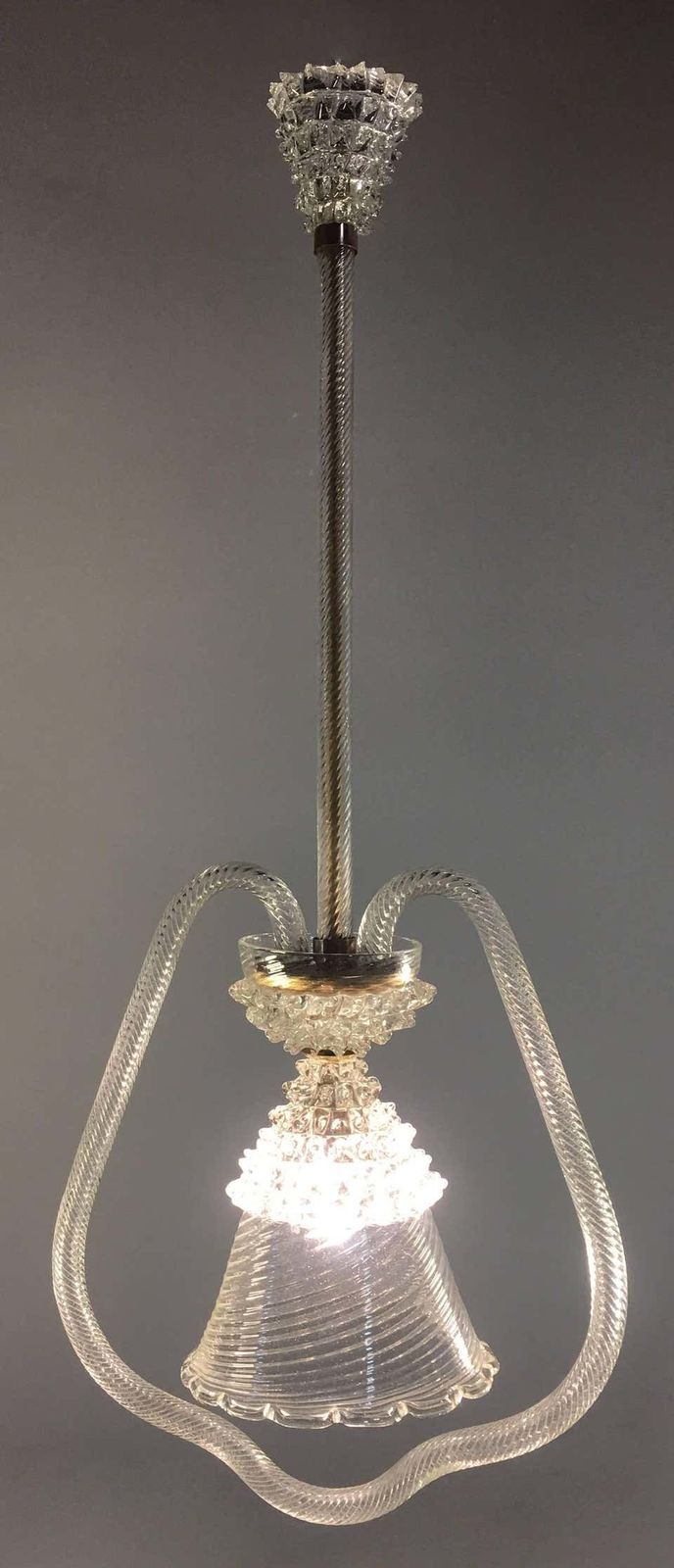Italian Chandelier By Barovier & Toso, Murano, 1950 photo Lighting