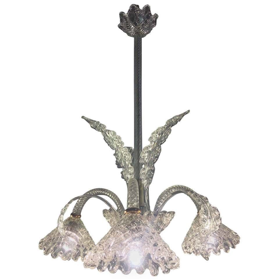 Italian Chandelier By Ercole Barovier, Murano, 1940