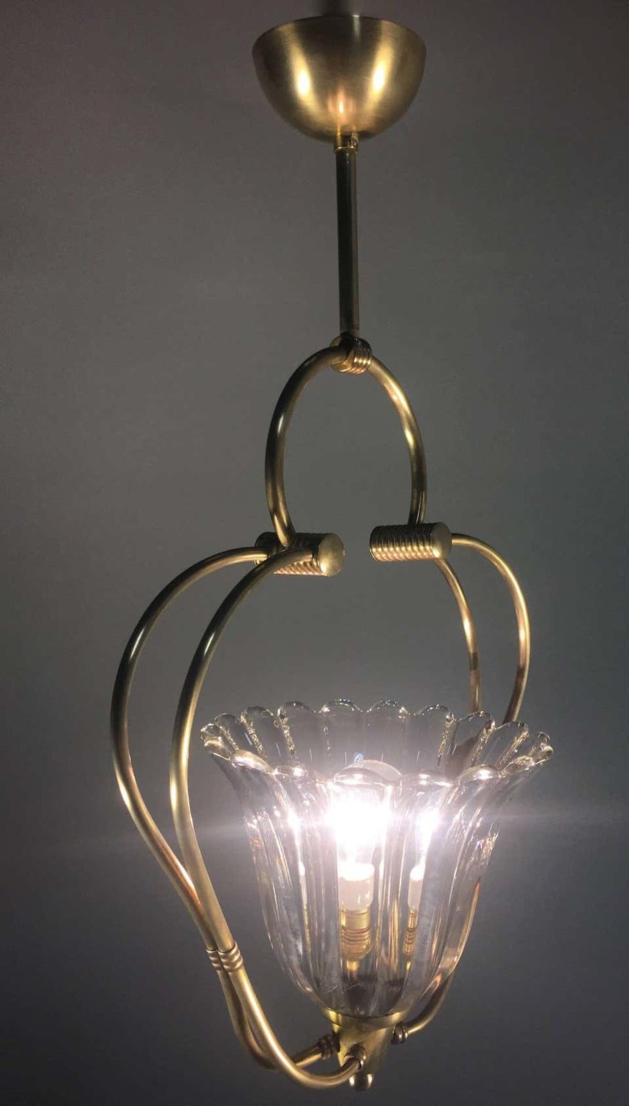 Art Deco Italian Chandelier By Ercole Barovier, Murano, 1940 photo vinterior