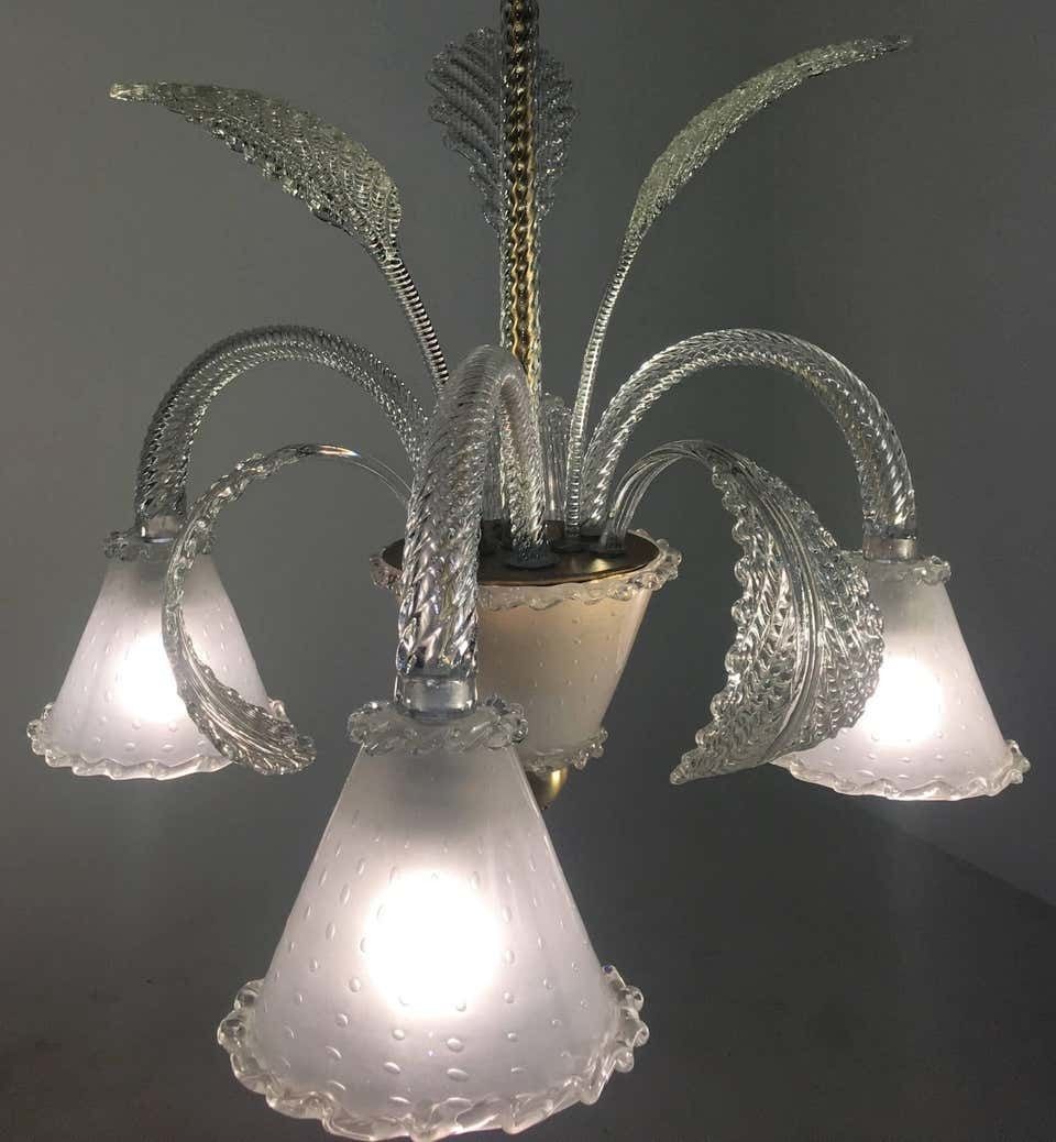 Chandelier By Barovier & Toso, Murano, 1940s photo for sale