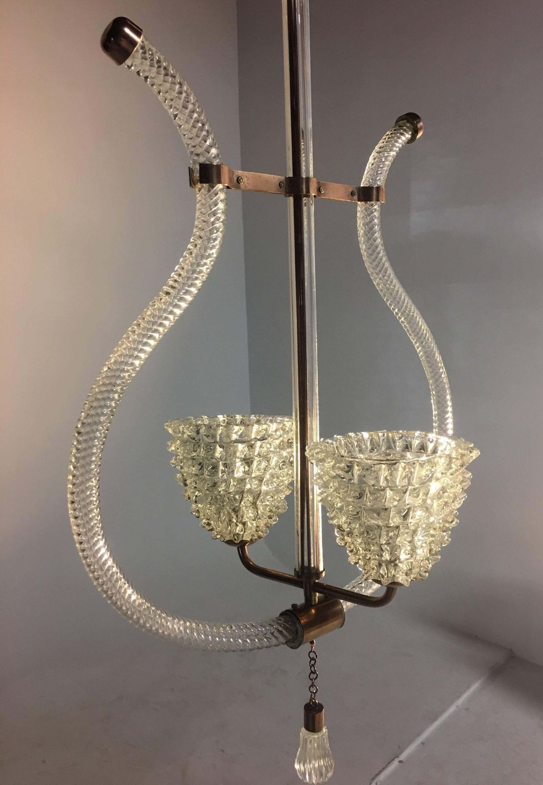 Charming Italian Chandelier By Ercole Barovier Murano 1940 photo furniture