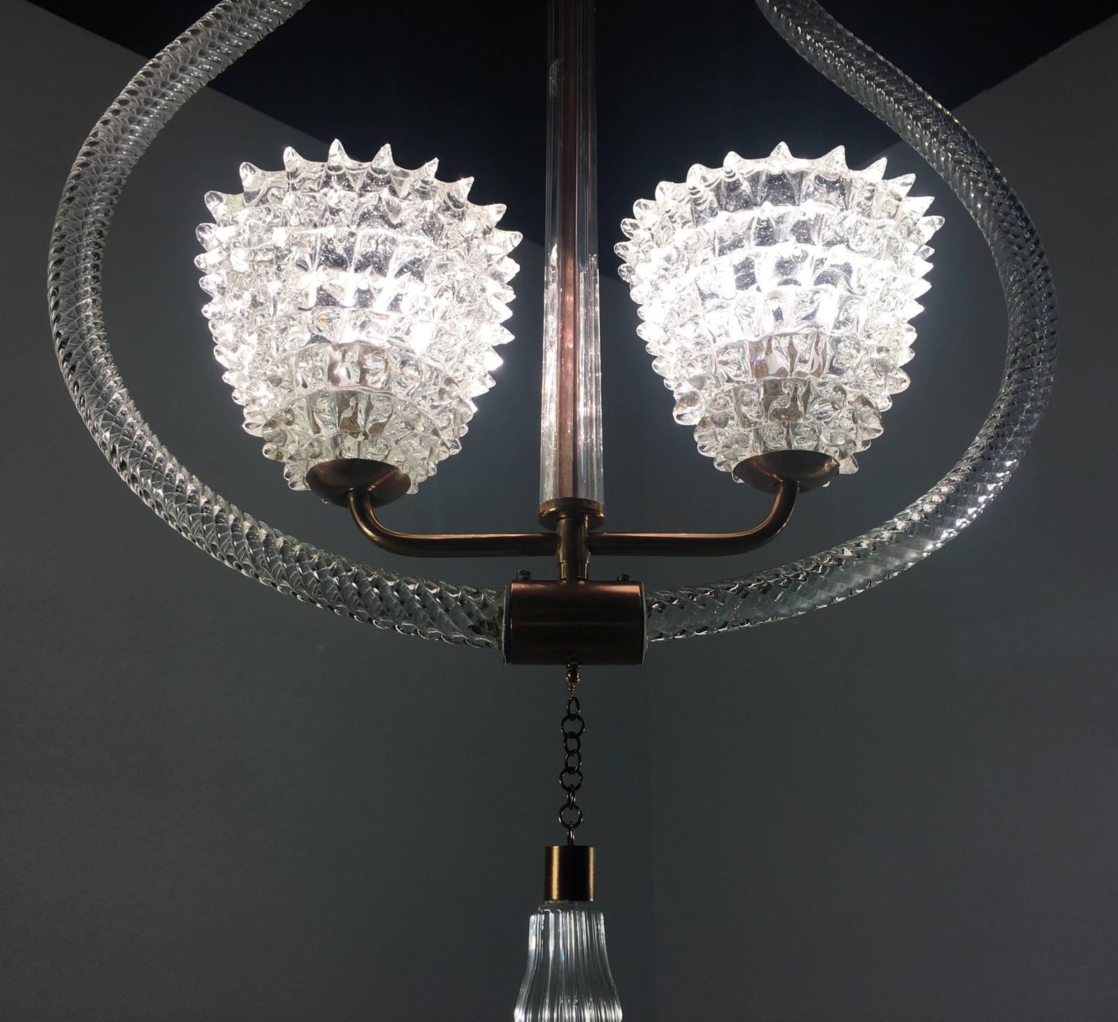 photo vinterior Charming Italian Chandelier By Ercole Barovier Murano 1940