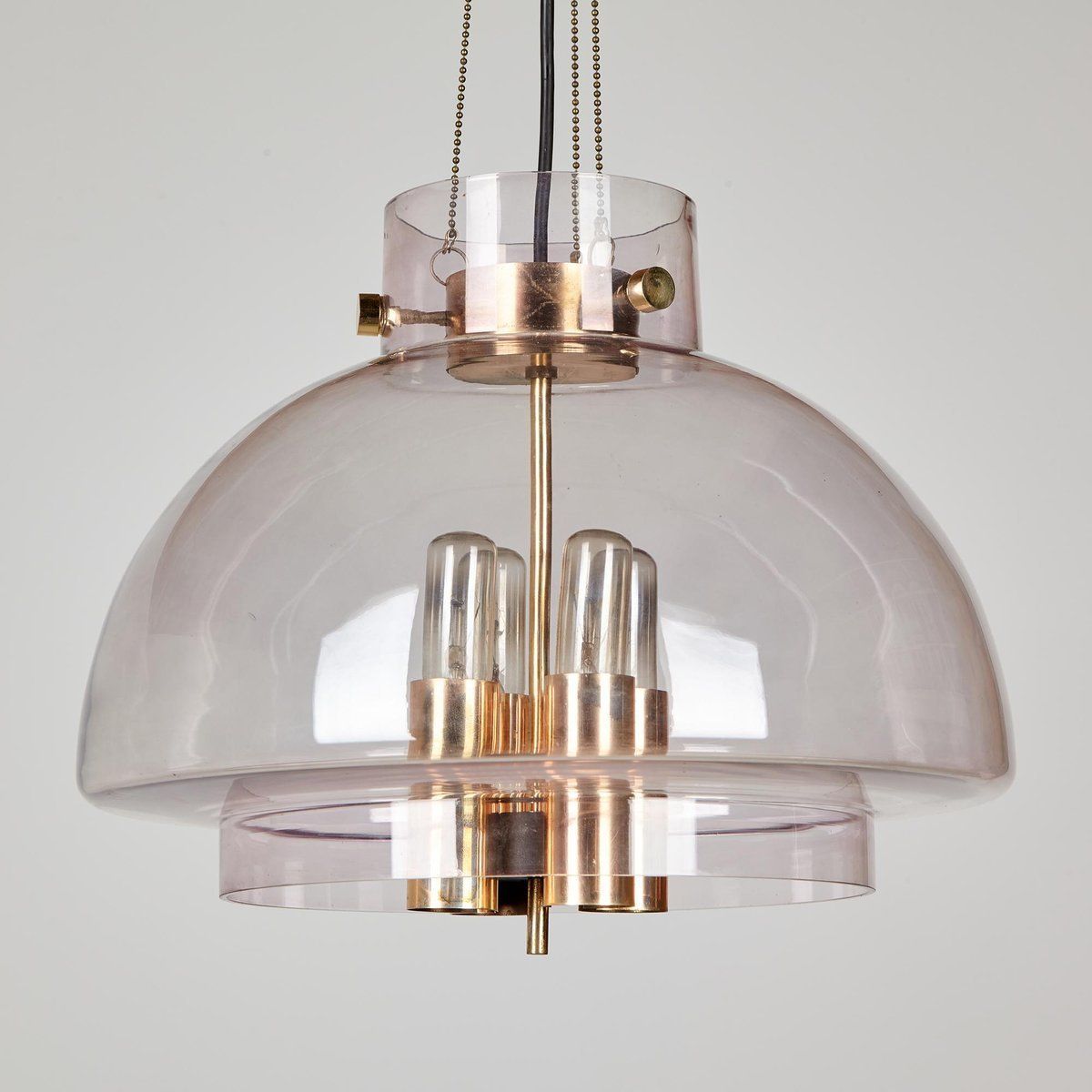Vintage Glass Chandelier From Limburg