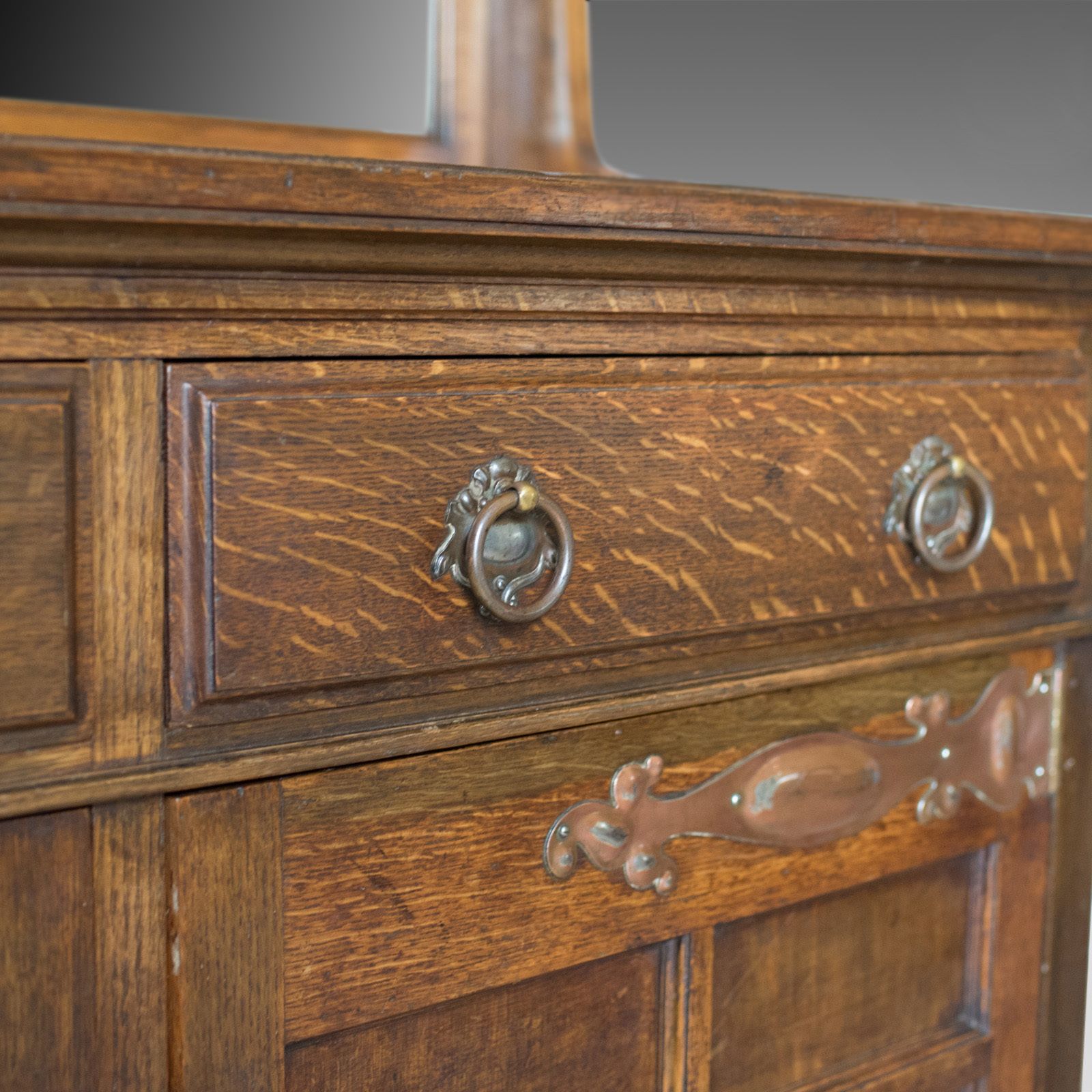 Antique Sideboard, English Oak, Arts & Crafts Cabinet, Liberty Taste, Circa 1900 photo 1695.0