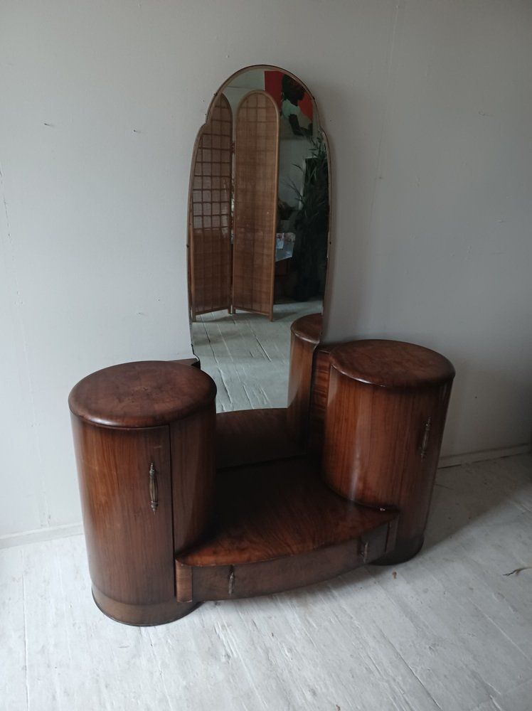 Art Deco Mirrored Bedroom Vanity Dressing Table By Shrager Brothers Masterpiece Furniture, London