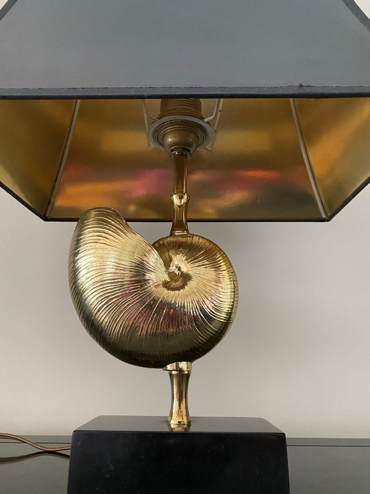 Nautilus Shell Sculpture Table Lamp By Deknudt photo for sale