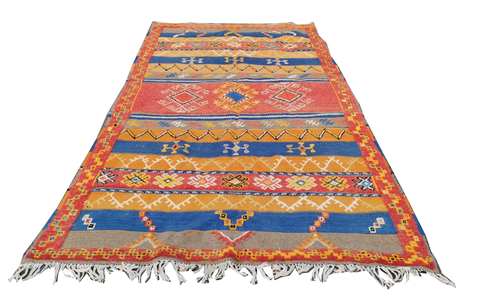 photo vintage Large Handmade Moroccan Orange Berber Rug Wool
